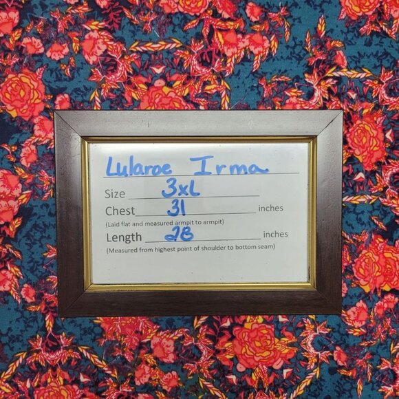 Lularoe Irma Shirt Top Womens 3XL Floral Pink Red Comfortable Casual Classic NWT - Picture 6 of 7